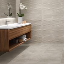 Carrelage de sol intérieur effet béton - Série GLADE (59.7x59.7 cm) - Marfim mat