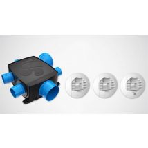 Kit VMC simple flux Hygrocosy Flex - avec 1 bouche hygroréglable Ø 125 mm + 2 bouches hygroréglables Ø 80 mm