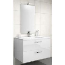 Meuble sous vasque LOFT 2 tiroirs (90 cm) - Modèle : Bois Origine Chêne Brut