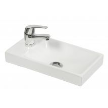 Plan de toilette pour meuble lave-mains IRIS - Largeur: 41 cm - Profondeur: 23 cm - Blanc brillant