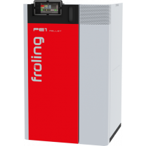 Chaudière à granulés de bois PE1 PELLET chauffage seul - PE1 Pellet 30 - 30 Kw- Longueur : 850 mm - Longueur totale avec raccord : 890 mm - Largeur :750 mm - Hauteur : 1480 mm - Contenance en eau : 60 l - Classe énergétique : A+