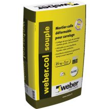 Mortier-colle déformable Webercol souple - blanc - sac de 25 kg - Mortier colle souple - Blanc - 25 kg