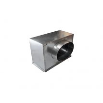 Plénum de soufflage acier sortie latérale - Largeur: 300mm - profondeur: 100mm - Ø160mm