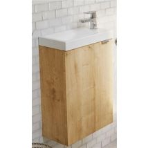 Meuble pour lave-mains - une porte réversible - Longueur 40 cm - Profondeur 22 cm - Hauteur 56 cm - Cristal Anthracite - Mélaminé laqué brillant