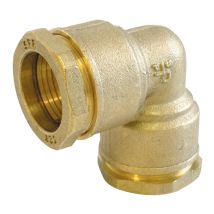 Coude laiton égal 90° à serrage extérieur pour tubes PE ou acier - Diamètre : 32mm