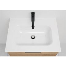 Plans de toilette céramique - L1000 x P460 x H18mm - Vasque centrée - Blanc