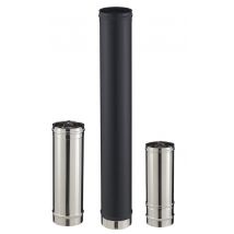 Conduit droit pour poêle à granulés - PGI pour poêles à Pellets - Diamètre 80/130 - Longueur 450 - Finition : Noir mat