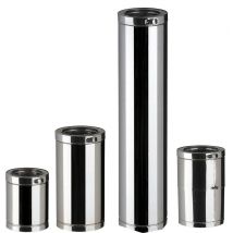 Elément droit Therminox TI pour l'intérieur et l'extérieur des bâtiments - Elément droit réglable - diamètre 130 - Lg 35 à 45 cm