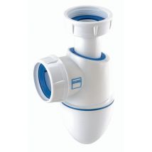 Siphon bi-matière EASYPHON pour évier - Hauteur réglable: de 133 à 192 mm - BLANC