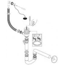 Vidage chromé avec trop plein pour bac à laver BLINK - INDISPENSABLE
