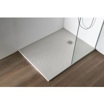 Receveur ardoise avec grille résine - Diamètre : 140x90 - Ivoire