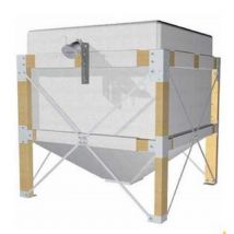 Silo en toile avec vibreur - Silo type 30 avec vibreur - Dimensions : 2900 x 2900 x 1900 mm - Blanc