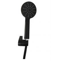 Ensemble support douchette à main 3 jets noir - Ensemble support douchette à mains 3 jets noir - Noir - Flexible 175 cm - Diamètre douchette 120 cm