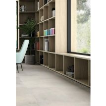 Carrelage de sol effet béton/ciment Série MADOX - Dimensions: 60,5 x 60,5 cm - BLANCO non rectifié