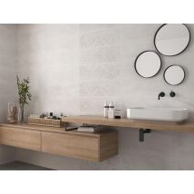 Carrelage d'intérieur - Faïence effet béton - Série TENERE - Dimensions: 20 x 60 cm - GRIS - Aspect lisse