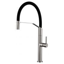 Mitigeur cuisine chromé avec flexible noir mat DEVA