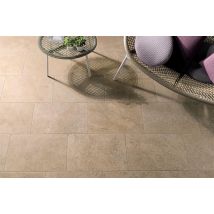 Carrelage sol intérieur effet pierre AQUITAINE 40,8 x 61,4 cm - Beige naturel