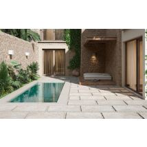 Carrelage sol extérieur effet pierre CARAMON (20 mm) 61x61 cm - Noce