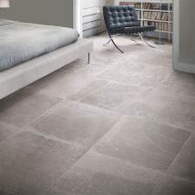 Carrelage de sol effet pierre série UNIQUESTONE (60X60 cm) - Coloris: titatium naturel/rectifié