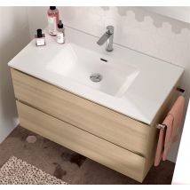 Meuble sous vasque avec plan en céramique - Série SPEED (800x450x550 mm) - Coloris: blanc brillant