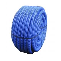Gaine TPC annelée bleue - Diamètre: 50 mm - Rouleau de 50 m - BLEUE
