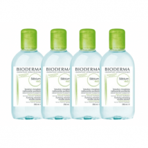 4 x Bioderma Sébium H2O Purifying Micellar Cleansing Water and Makeup Removing Solution for Combination to Oily Skin - 8.33 Fl.oz.
