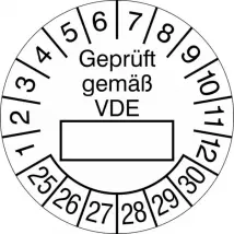 Prüfplakette »Geprüft gemäß VDE«