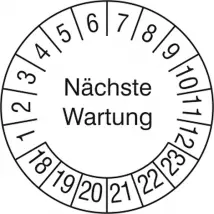 Prüfplakette »Nächste Wartung«