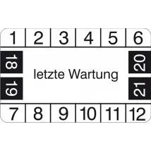 Prüfplakette »letzte Wartung«