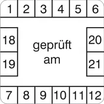 Prüfplakette »geprüft am«