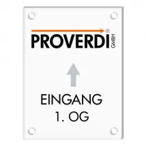 Firmenschild aus Acrylglas - bedruckt - Größe 15 x 20 cm [klein hochkant]