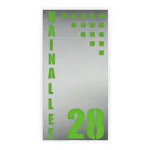 Hausnummer aus Edelstahl mit Acryl in vielen Farben | Design Quattro