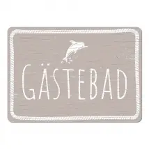 Maritimes Dekoschild mit Wunschtext taupe Format A4