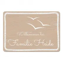 Maritimes Dekoschild mit Wunschtext capuccino Format A4