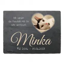 Gedenktafel aus Schiefer für Haustiere 20 x 15 cm