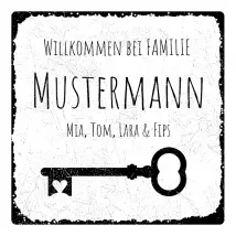 Türschild Shabby Look weiß | 15 x 15 cm