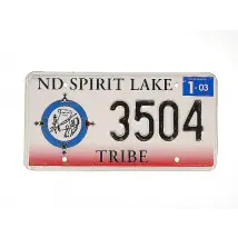 US Nummernschild ND Spirit Lake Indianer Stamm- original