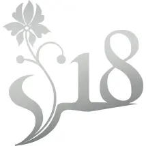Elegante Edelstahlhausnummer - Design Blumenranke