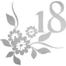 Elegante Edelstahlhausnummer - Design Blumenranke