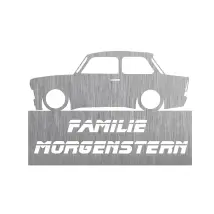 Edelstahltürschild - Design Trabant