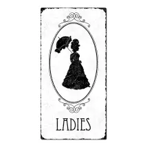 Toilettenschild Damen im Vintage Stil aus Aluminium WC-Schild Damen