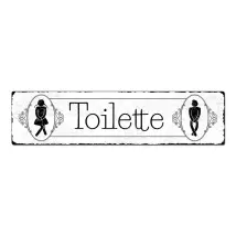 WC-Schild im Vintage Design aus Aluminium