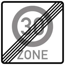 Verkehrsschild - Ende einer Tempo 30-Zone