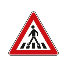 Verkehrszeichen StVO - Dreieckiges Verkehrsschild Fußgängerüberweg