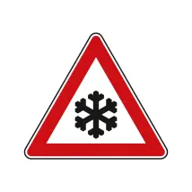 Verkehrszeichen StVO - Dreieckiges Verkehrsschild Schnee- oder Eisglätte