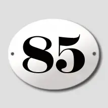 Ovale Hausnummer aus Emaille | 17,5 x 12,5 cm