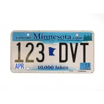 US-Nummernschild aus Minnesota - Ten Thousand Lakes - original