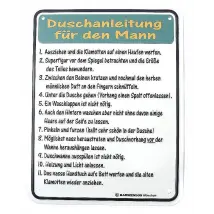 Funschild - Duschanleitung für den Mann -