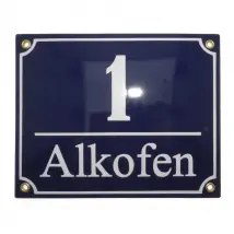 Emaille Hausnummer und Straßenname 20 x 16 cm