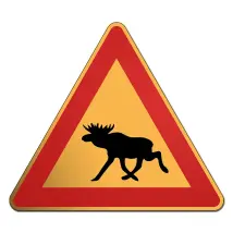 Schwedisches Verkehrsschild Elch rot/gelb - Verkehrszeichen aus Schweden